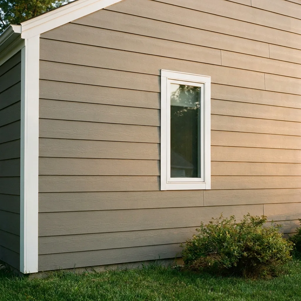 A finished house with new siding installed.